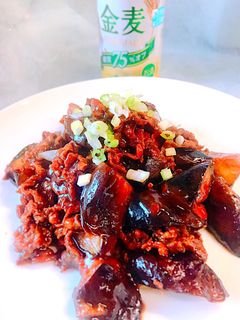 簡単!茄子と牛肉の甜麺醤炒め-レシピのメイン写真
