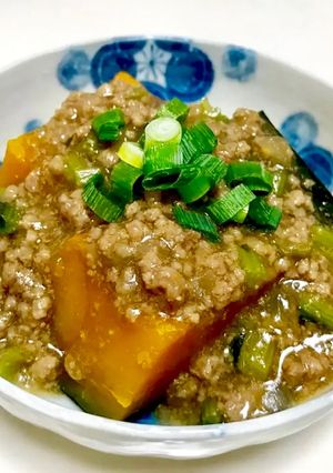 レンジで☆かぼちゃの煮物そぼろあんかけ-レシピのメイン写真