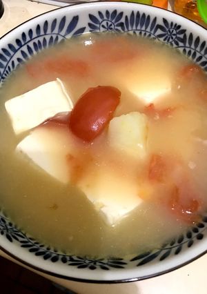 簡単トマトジャガイモ豆腐の魚の乳化スープ-レシピのメイン写真