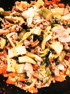 冷凍野菜と高野豆腐と豚肉の味噌卵炒め-レシピのメイン写真