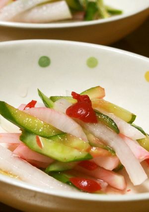 きゅうり・大根とカリカリ梅の酢の物♪-レシピのメイン写真