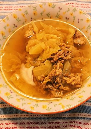 電鍋で簡単！キャベツと豚肉のカレー煮-レシピのメイン写真
