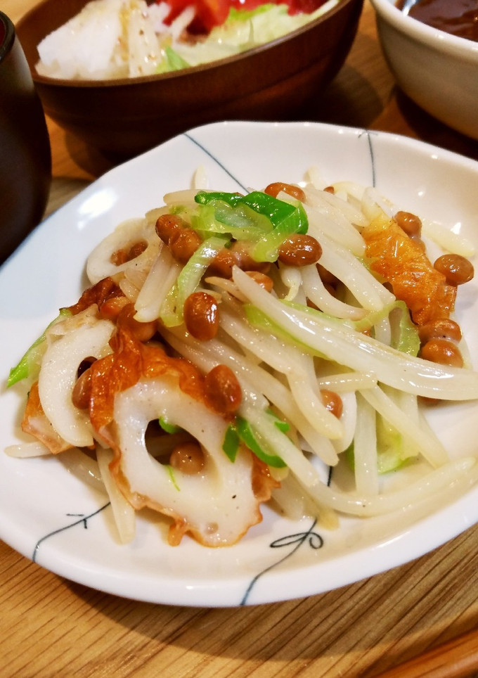 節約一品☆もやしとちくわの納豆炒め-レシピのメイン写真