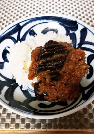 キーマカレー余りで茄子カレー-レシピのメイン写真