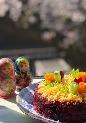 ウズベキスタン♡ロシアのサラダケーキ-レシピのメイン写真