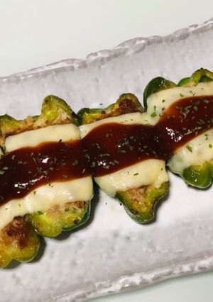 とろけるチーズ乗せピーマンの肉詰め-レシピのメイン写真