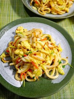 簡単!ふわたま・焼うどん☆梅胡麻風味-レシピのメイン写真