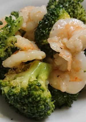 レンジで簡単♪えびとブロッコリー塩炒め風-レシピのメイン写真