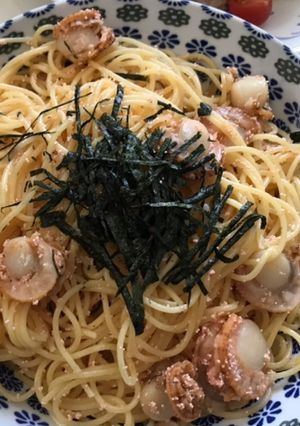 ベビーほたてと明太子の和風パスタ-レシピのメイン写真