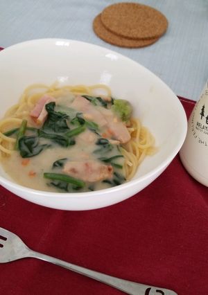 ほうれん草のクリームパスタ-レシピのメイン写真