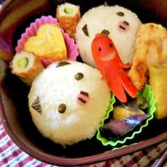 รูปของ 簡単キャラ弁☆ブタさんおにぎり