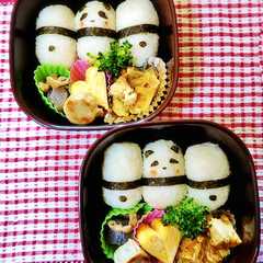 รูปของ 簡単キャラ弁☆パンダさんおにぎり