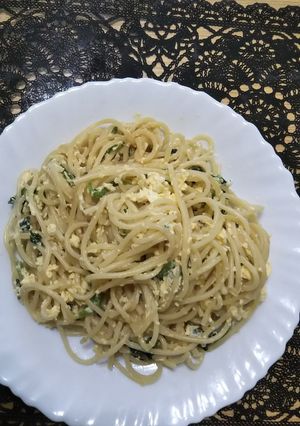 ほうれん草と卵のちょっぴり和風パスタ!-レシピのメイン写真