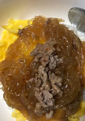 麻婆春雨卵丼-レシピのメイン写真