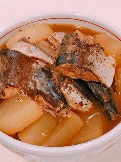 レンジで時短!ニンニク入サバ缶大根甘辛煮-レシピのメイン写真