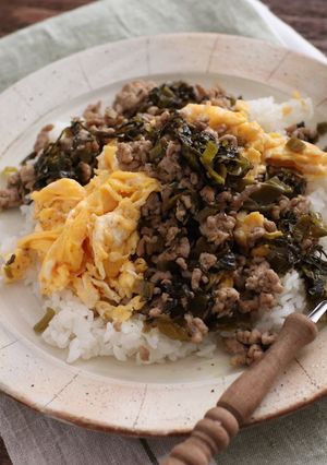 高菜そぼろごはん-レシピのメイン写真