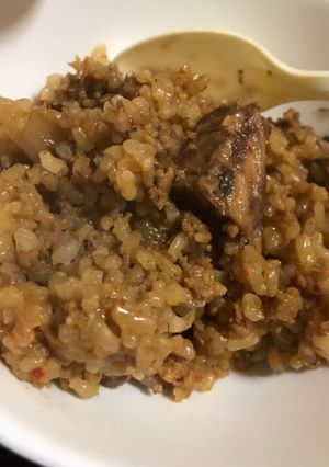今日の男メシ（鯖の味噌煮とミンチ肉）-レシピのメイン写真
