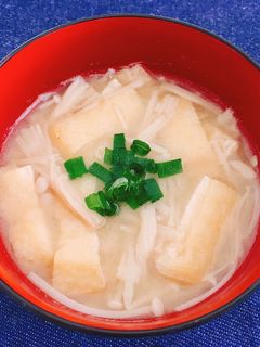 本だしで簡単!えのきと油揚げの味噌汁-レシピのメイン写真