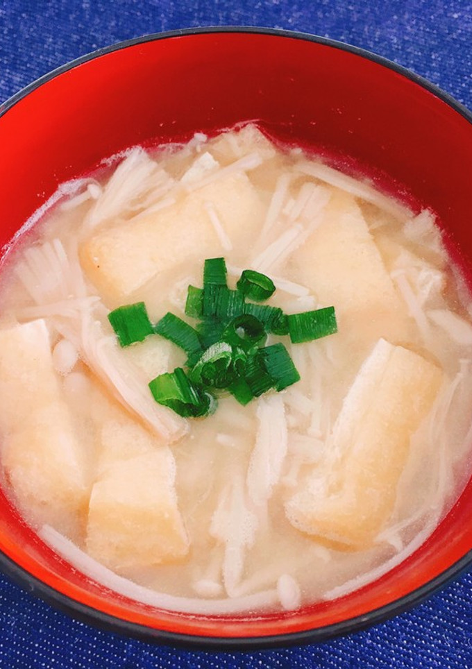 本だしで簡単！えのきと油揚げの味噌汁-レシピのメイン写真