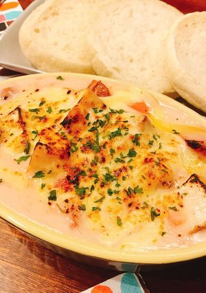 クリームシチューの素で餅グラタン-レシピのメイン写真