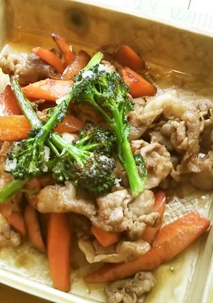 春野菜と豚肉のごま油炒め-レシピのメイン写真