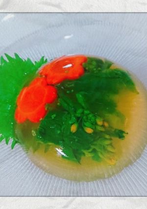 ☆簡単☆材料4つで菜の花のゼリー寄せ☆-レシピのメイン写真