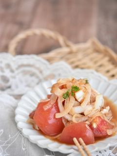 新玉ねぎとトマトの和風サラダ-レシピのメイン写真