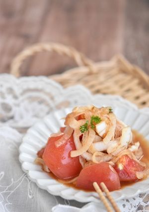 新玉ねぎとトマトの和風サラダ-レシピのメイン写真