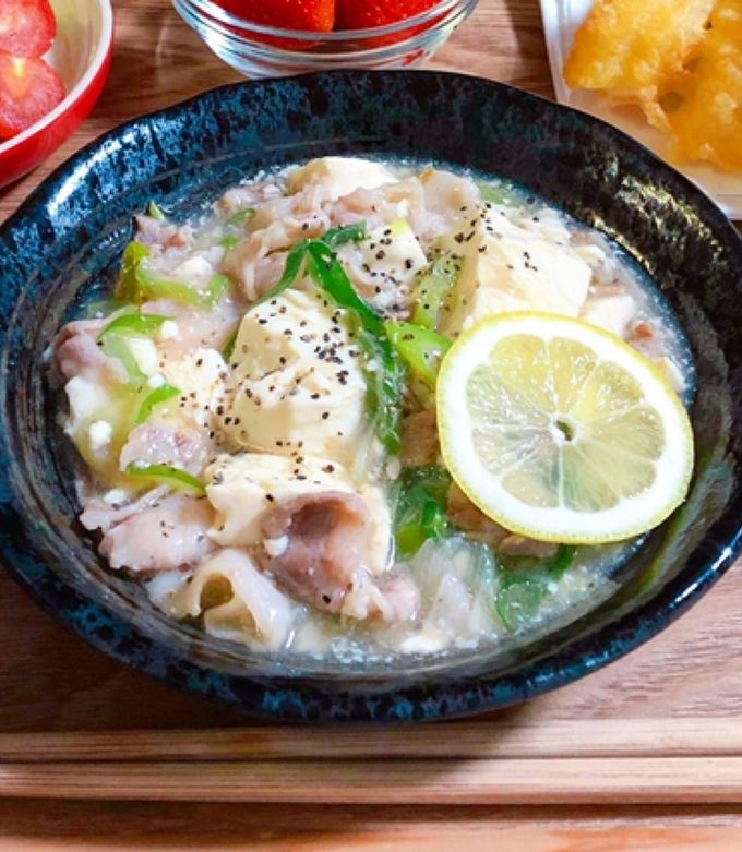 フライパン1つで簡単♡ねぎ塩風肉豆腐-レシピのメイン写真
