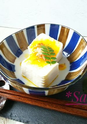 *水切り豆腐の麹卵黄おろしソースがけ*-レシピのメイン写真