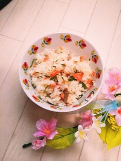 お弁当にも☆シソと鮭のあえるだけ混ぜご飯-レシピのメイン写真