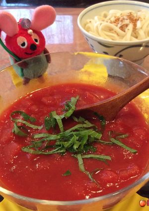 ♧レンジで1分♪トマト麺つゆ-レシピのメイン写真
