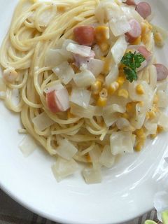 ❤昆布茶de豆乳クリームスパゲッティ❤-レシピのメイン写真