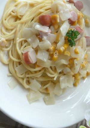 ❤昆布茶de豆乳クリームスパゲッティ❤-レシピのメイン写真
