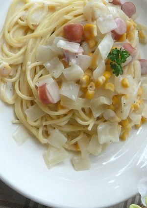 ❤昆布茶de豆乳クリームスパゲッティ❤-レシピのメイン写真