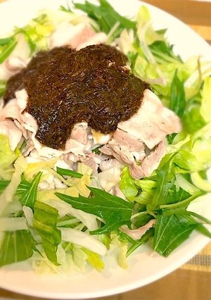 豚しゃぶサラダ☆あかもくソース-レシピのメイン写真