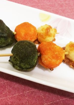 栄養満点!ご飯で作る三色だんご-レシピのメイン写真