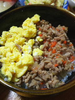 みじん切り野菜も一緒に!挽き肉のそぼろ丼-レシピのメイン写真