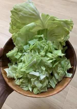 ざく切りキャベツのキャベツ添え-レシピのメイン写真