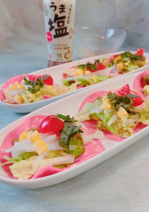 ビアソーセージの巻いて食べるサラダ-レシピのメイン写真