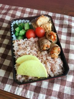 10分で♡肉巻ききんぴらゴボウ弁当-レシピのメイン写真