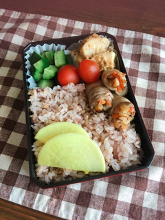 10分で♡肉巻ききんぴらゴボウ弁当-レシピのメイン写真