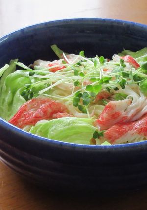 かにかまとレタスのサラダうどん-レシピのメイン写真