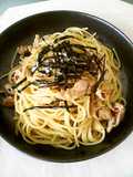 【五右衛門風】鶏と長ネギのスパゲティ