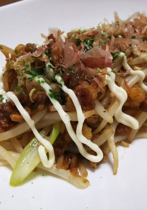 お好み焼き風もやし炒め(時々チーズon)-レシピのメイン写真