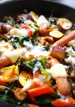 フライパン♪ウインナーと野菜のチーズ蒸し-レシピのメイン写真