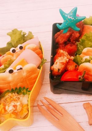 簡単♡キャラ弁♡かにぱんサンドイッチ-レシピのメイン写真
