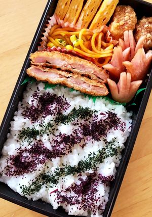 ちょいとお洒落に♡ストライプふりかけご飯-レシピのメイン写真
