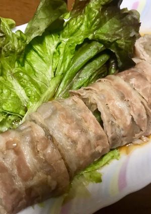 俺流！豚バラ薄切りのロールレンジ蒸し-レシピのメイン写真