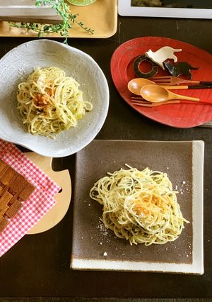 野沢菜オイルパスタ-レシピのメイン写真